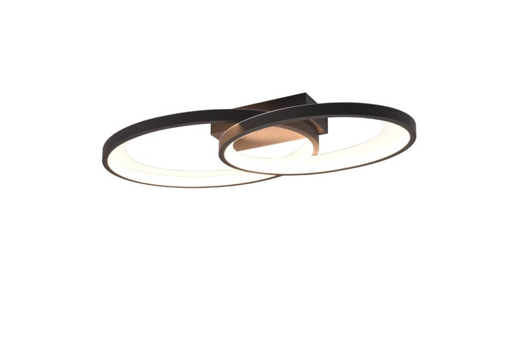 Ceiling light Malaga black with white Trio 4017807576962