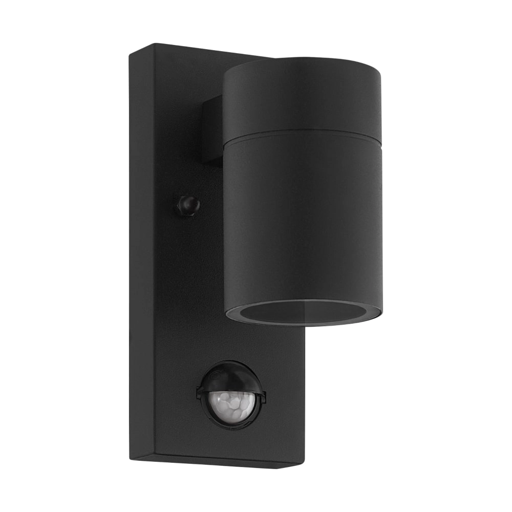 Black wall spotlight Riga 5 with sensor