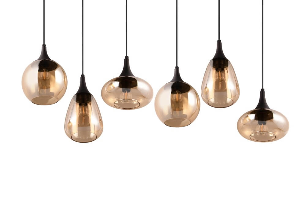 6-light pendant lamp Lumina with amber glass Trio 4017807577730