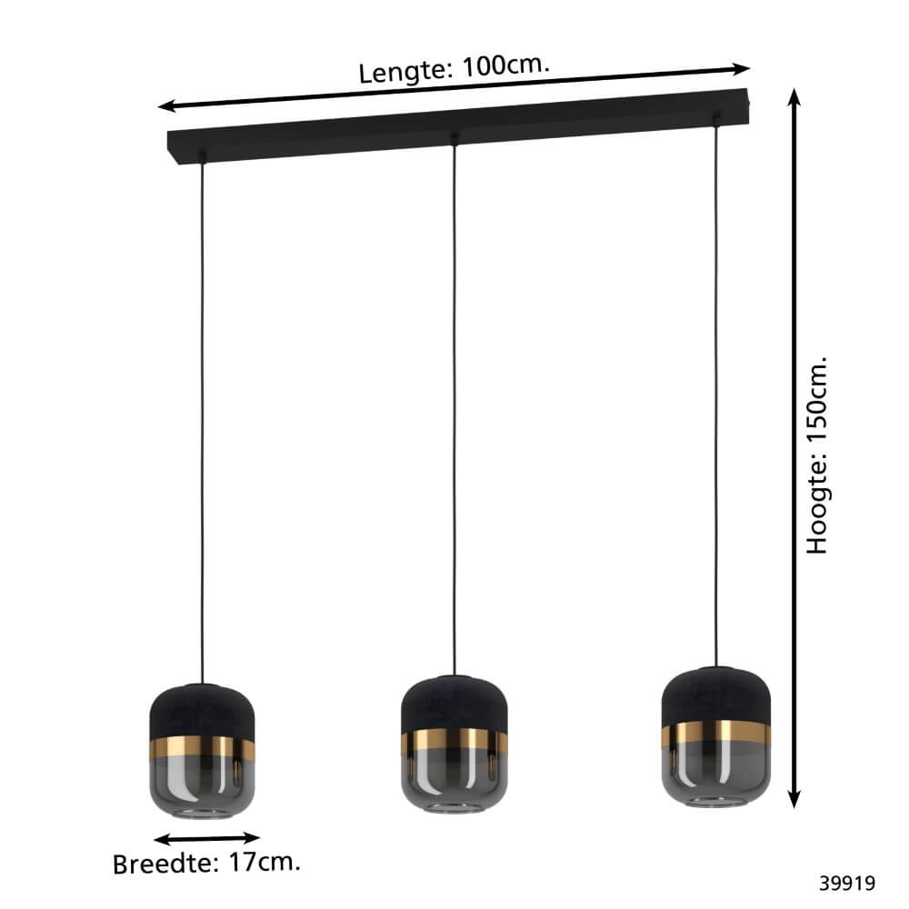 Chic dining table lamp Sinsiga 3-light Stars of Light 9002759399191