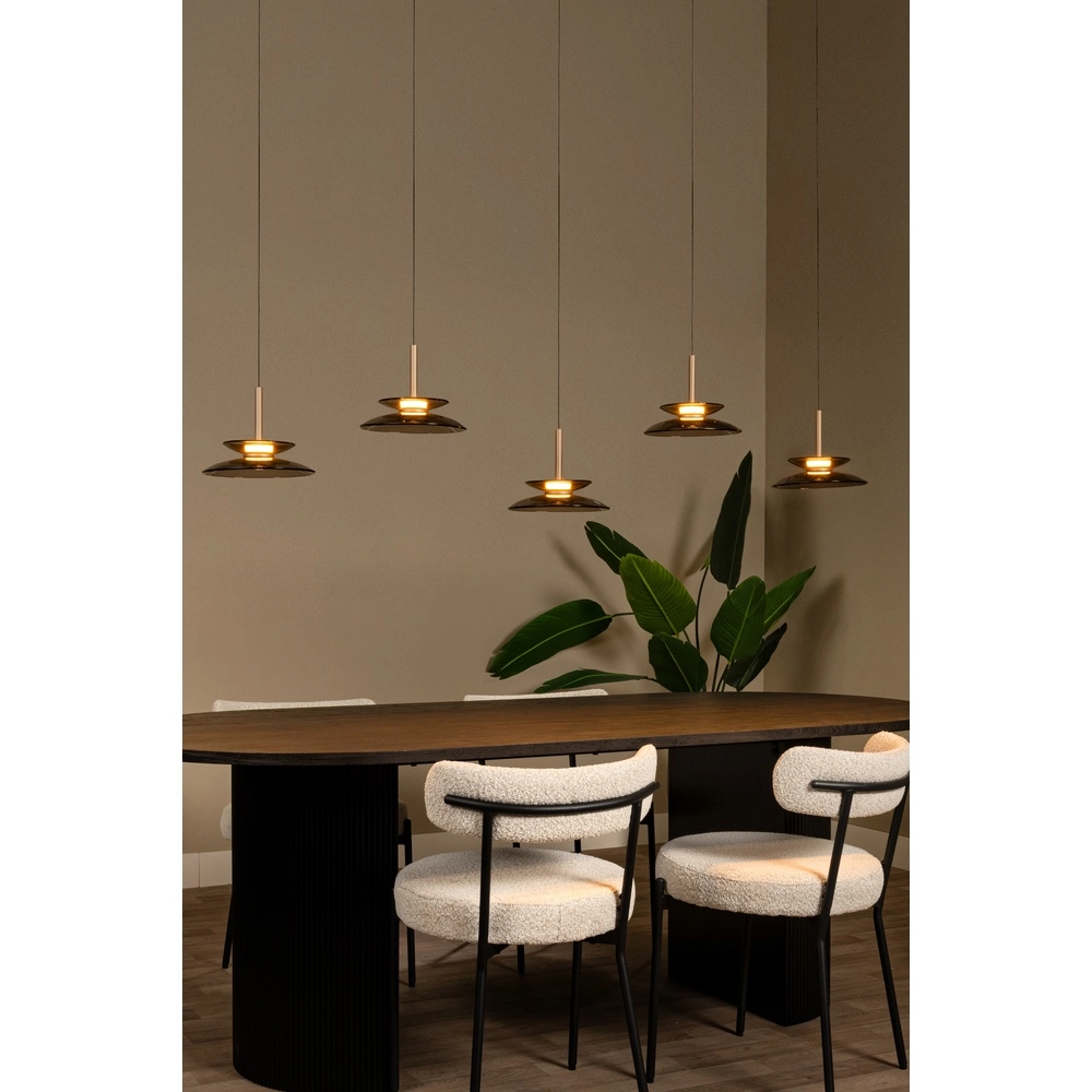 Dining room pendant lamp Santiago led - champagne - 5x Ø 23cm Premium by Lucide 5411212221902