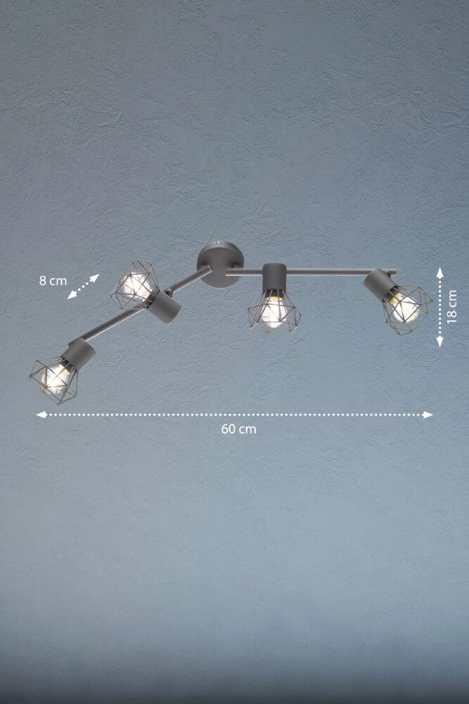 Trendy ceiling spotlight Ran 4-light Fischer & Honsel 4001133222662
