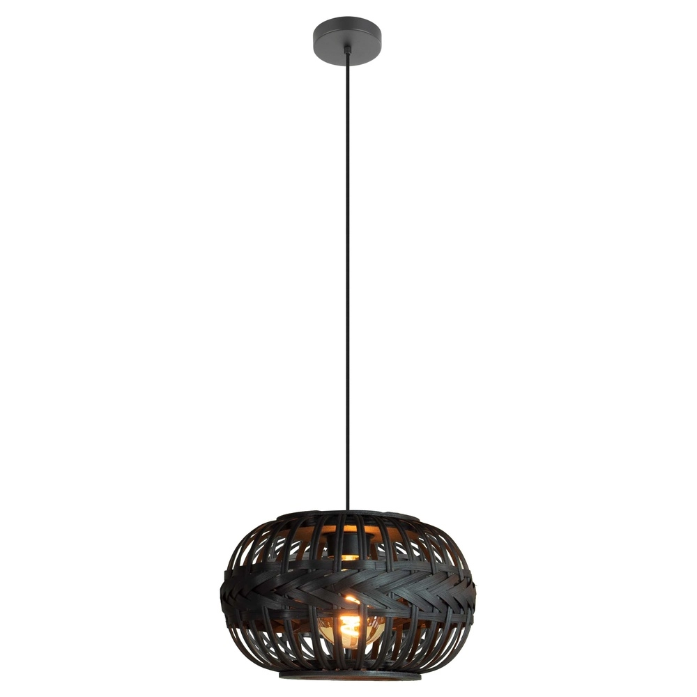 Black pendant lamp Towcester Ø 38cm - wood