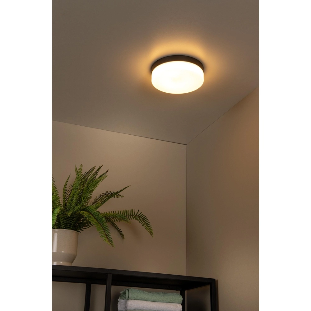 Ceiling light Biskit Ø 28cm - IP44 black Lucide 5411212792150