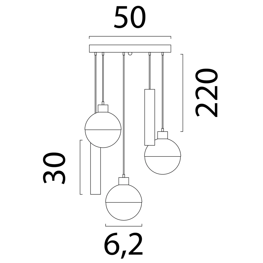 5-light pendant lamp Opera Ø 50cm cocoa Masterlight 8718121424316