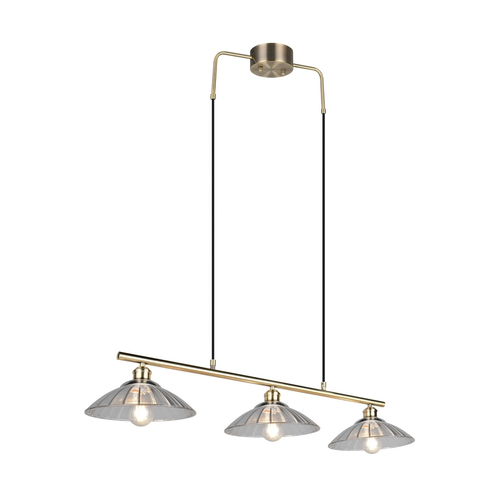 Classic pendant lamp Eluna 3-light old brass Trio 4017807682526