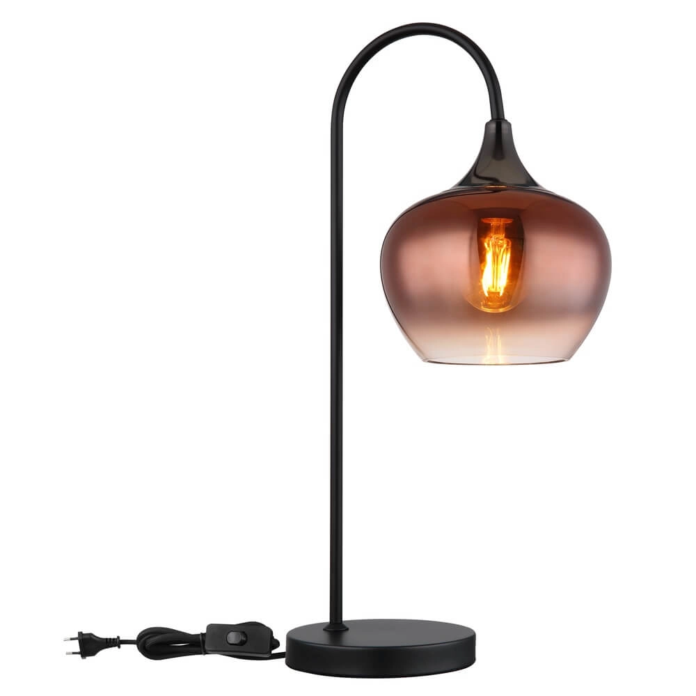 Black table lamp Maxy with red glass single Globo 9007371456987