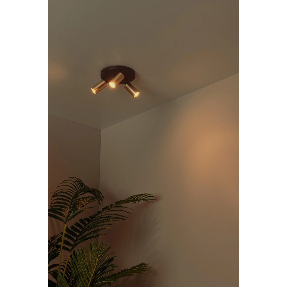 Ceiling spotlight Ritmo mini GU10 3-light gold Lucide 5411212094018