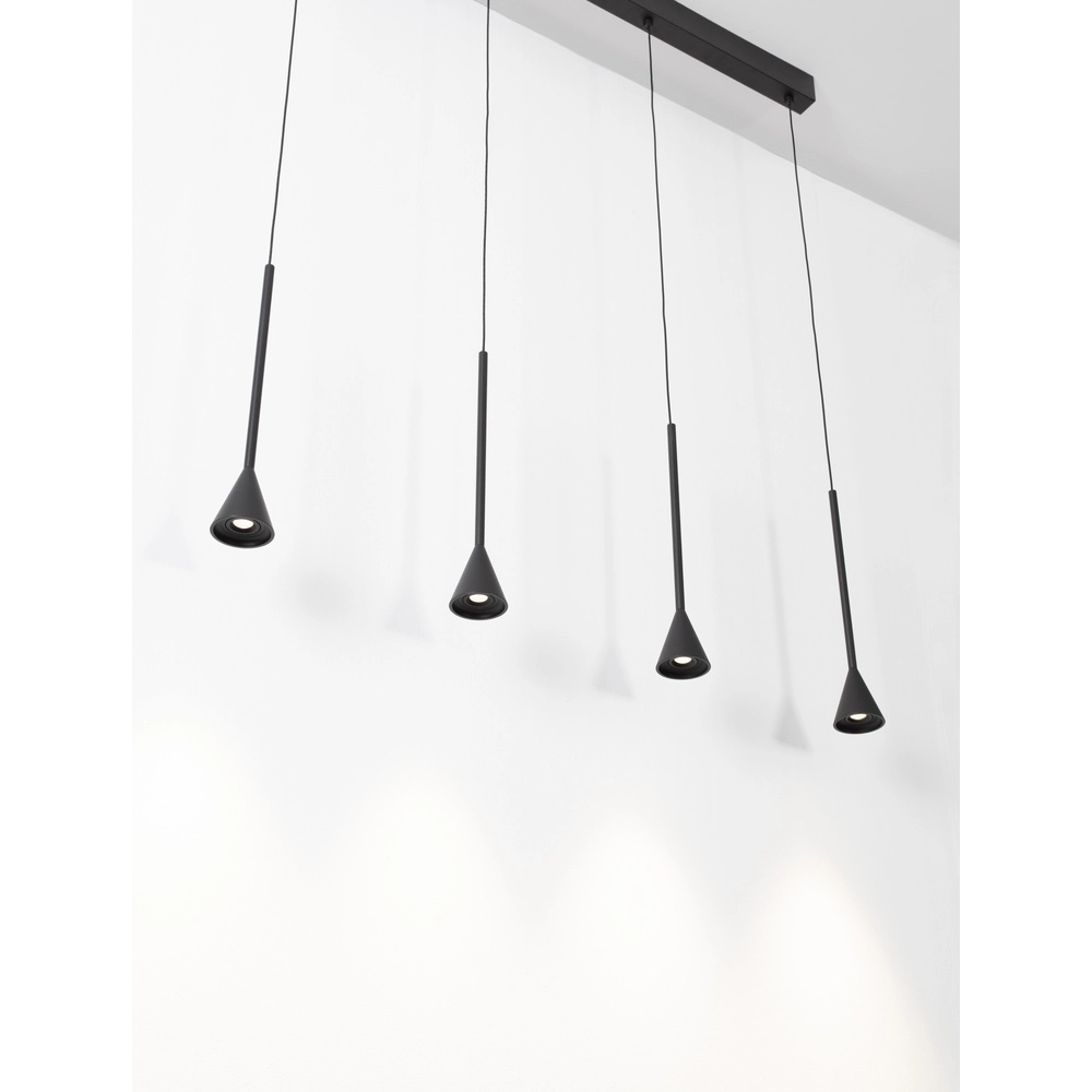 Pendant lamp Net Straight 5-light black