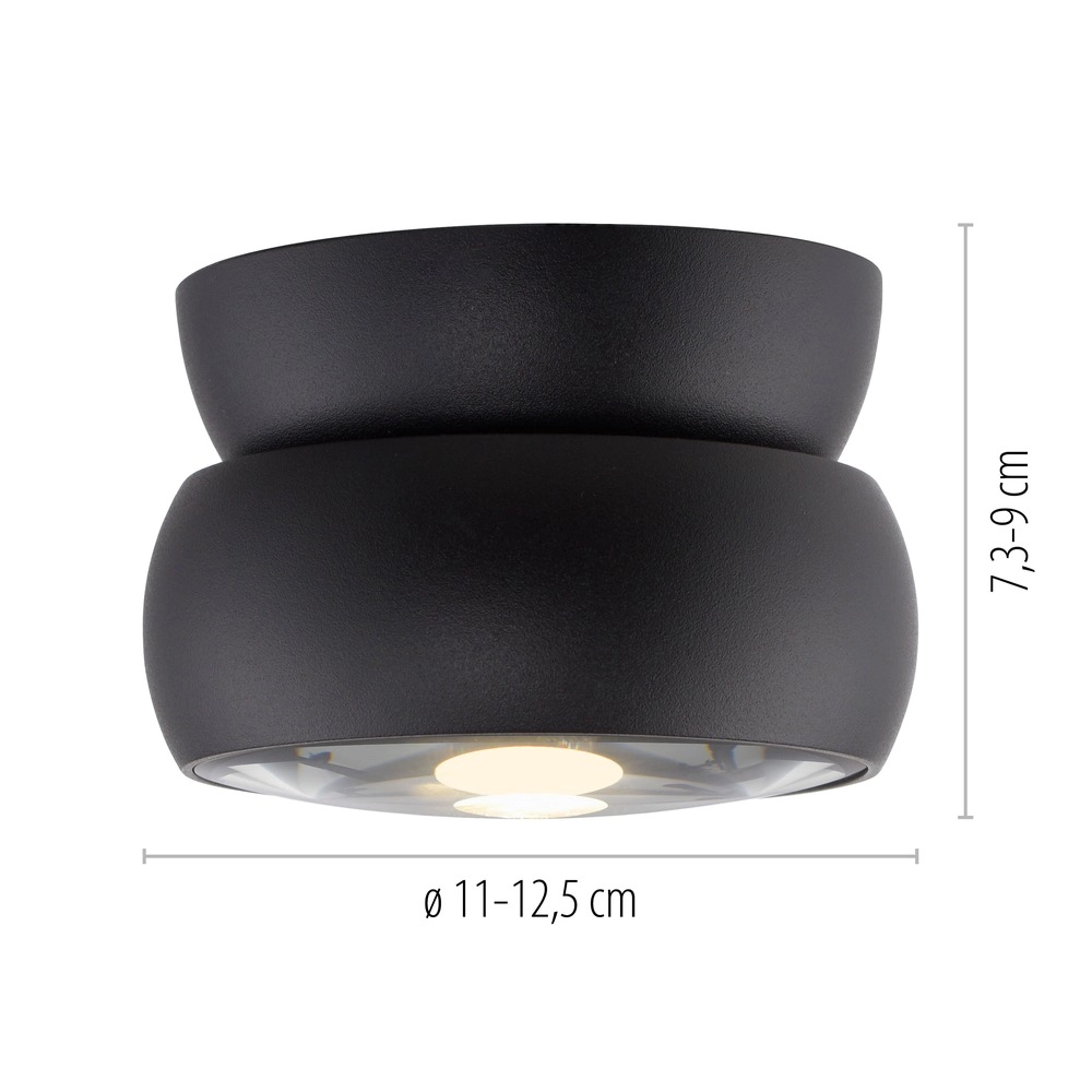 Black surface-mounted spotlight Pure Move Ø 11cm - Led Paul Neuhaus 4012248395745