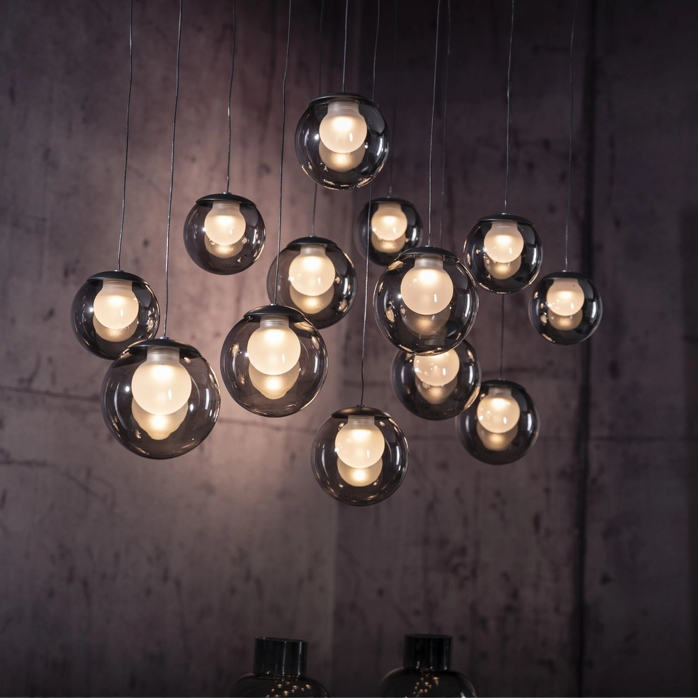 13-light pendant lamp Pure Popup mystic grey Paul Neuhaus 4012248398302
