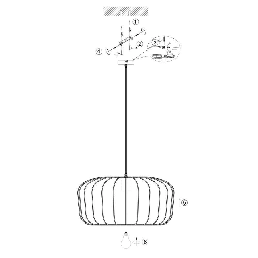 Bohemian pendant lamp Sable Ø 60cm Steinhauer 8712746177916