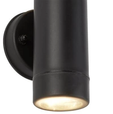 Plastic wall spotlight Coastal Up - Down 2-light black Searchlight 5053423092638