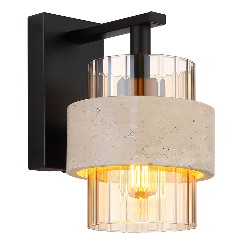 Wall lamp Daren black with marble