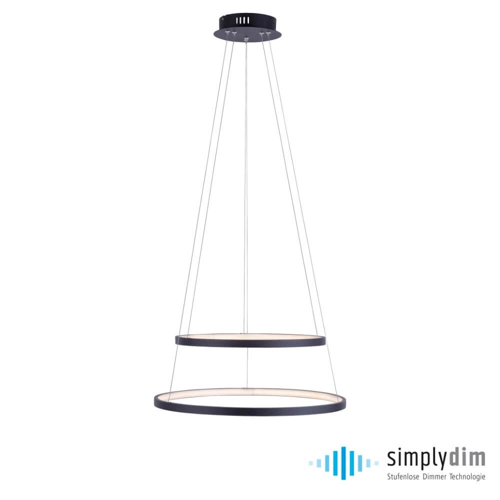 Round pendant lamp Circle anthracite Just Light 4043689960353