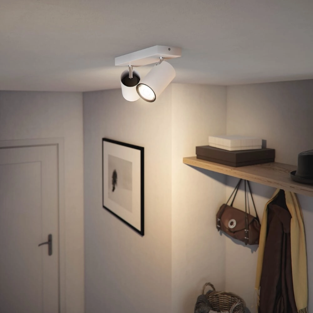 White ceiling spotlight Kosipo 2-light Philips 8719514435230