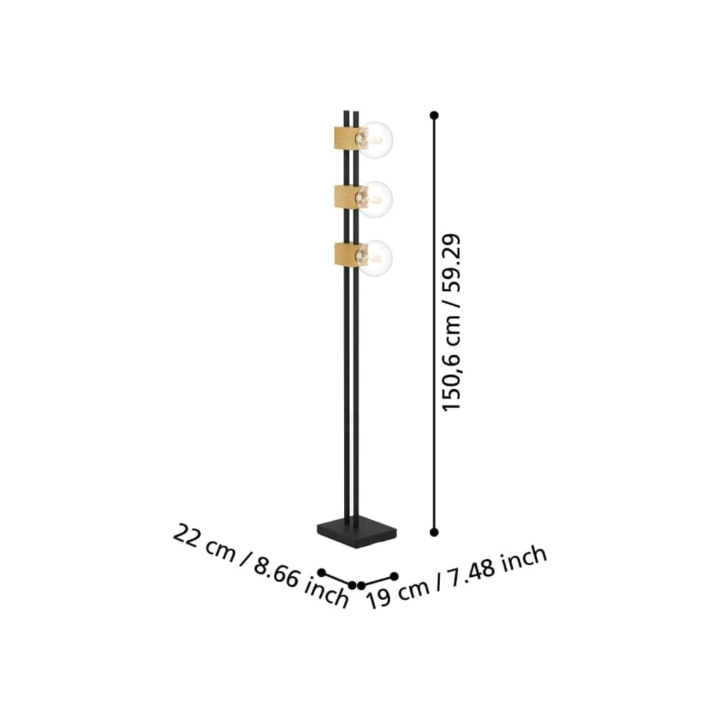 Sleek floor lamp Levantara 3-light Stars of Light 9008606243143