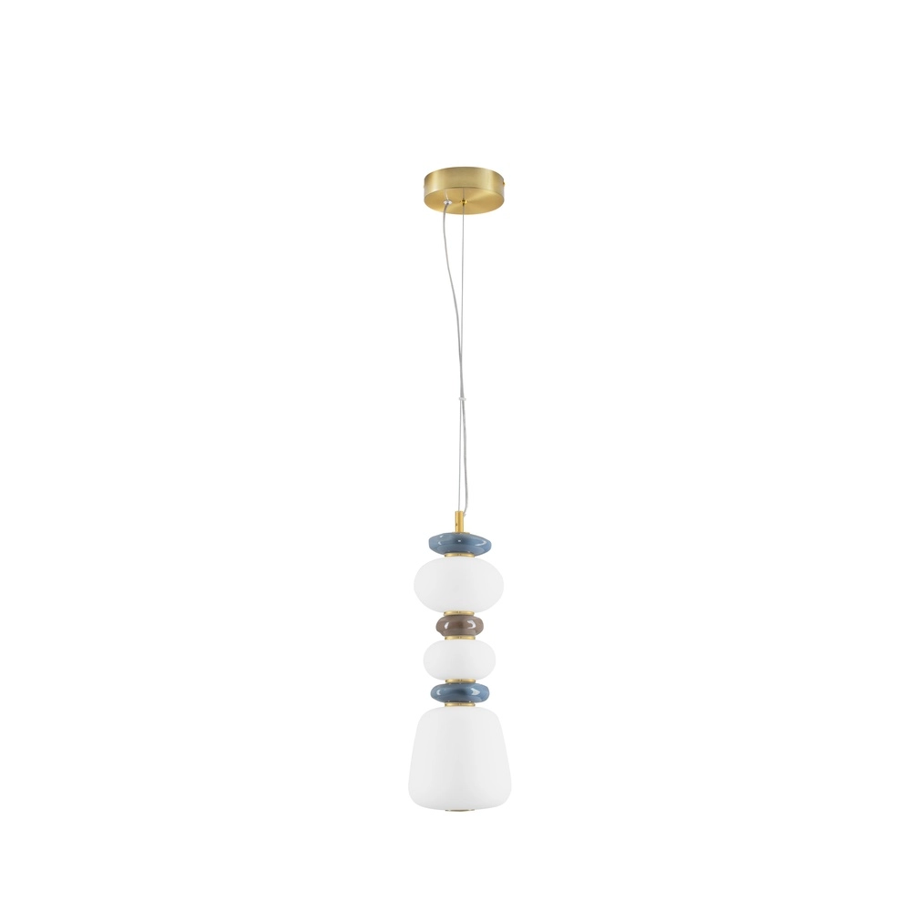 Pendant lamp Palo white - blue - brown
