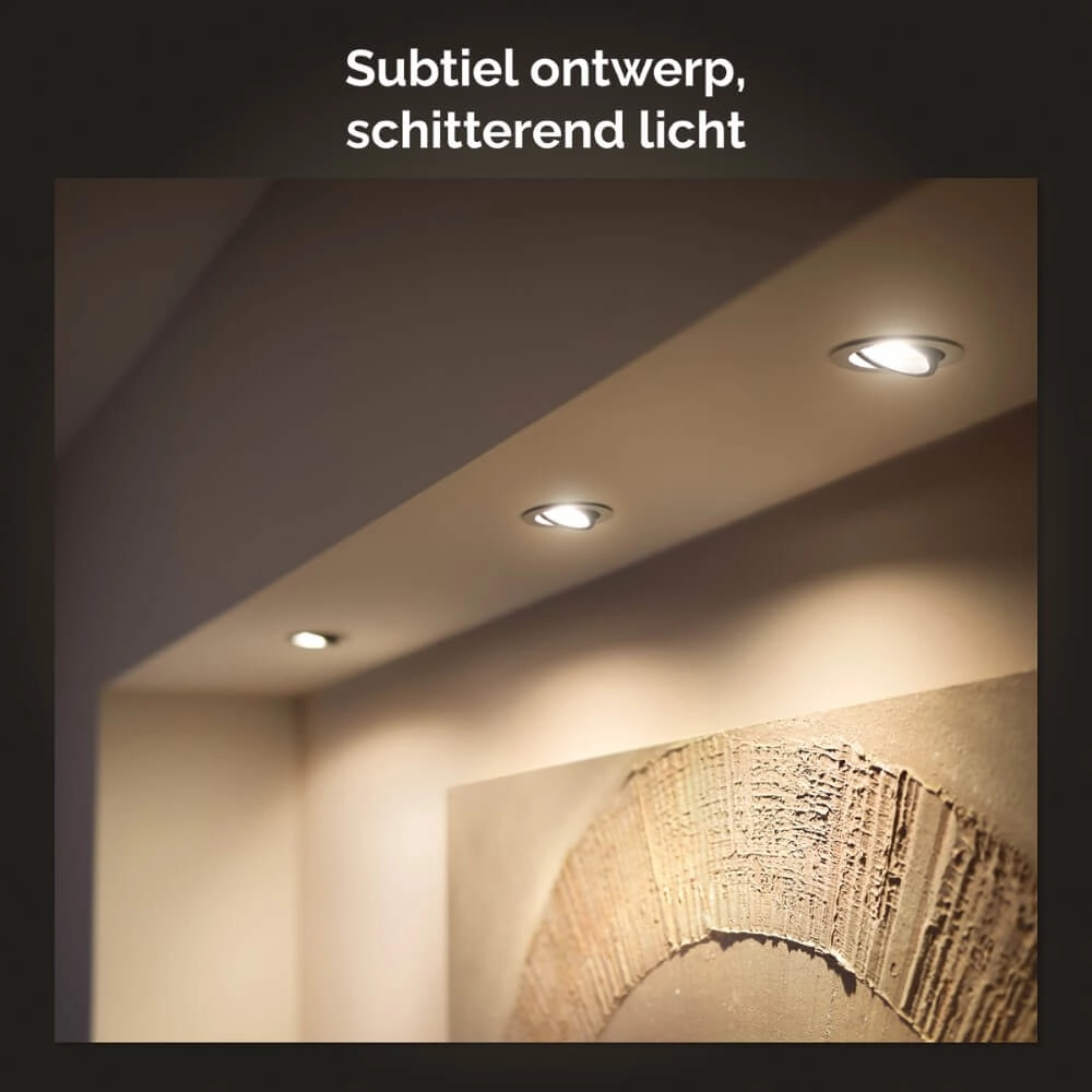 Recessed spotlight Hue Milliskin - White Ambiance set of 3 silver gray Philips 8720169319813