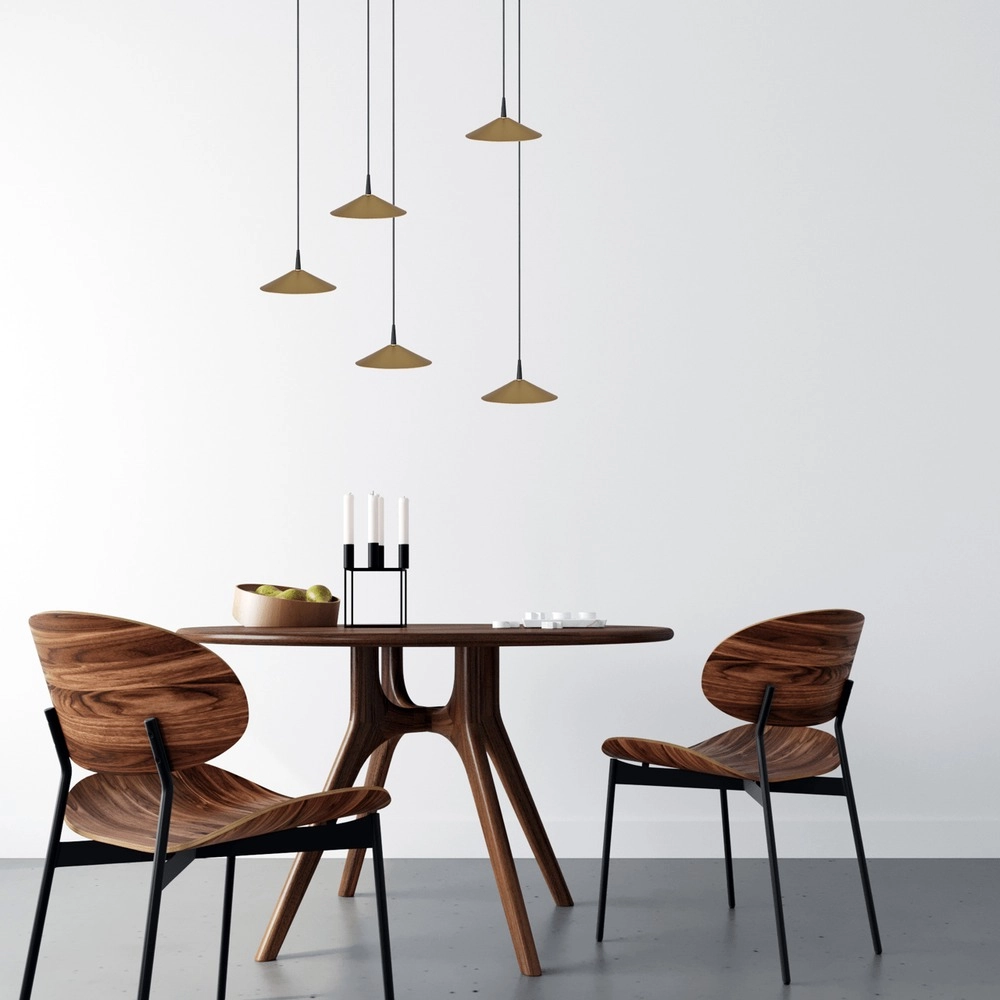 5-light pendant lamp Ceppo black with gold Ø 18cm round Masterlight 8718121358673