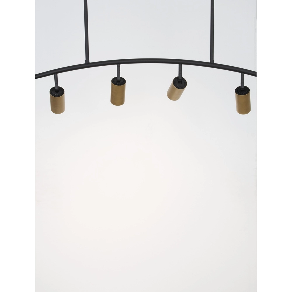 Pendant lamp Pogno 4-light black with gold round Lyora 5212017431301