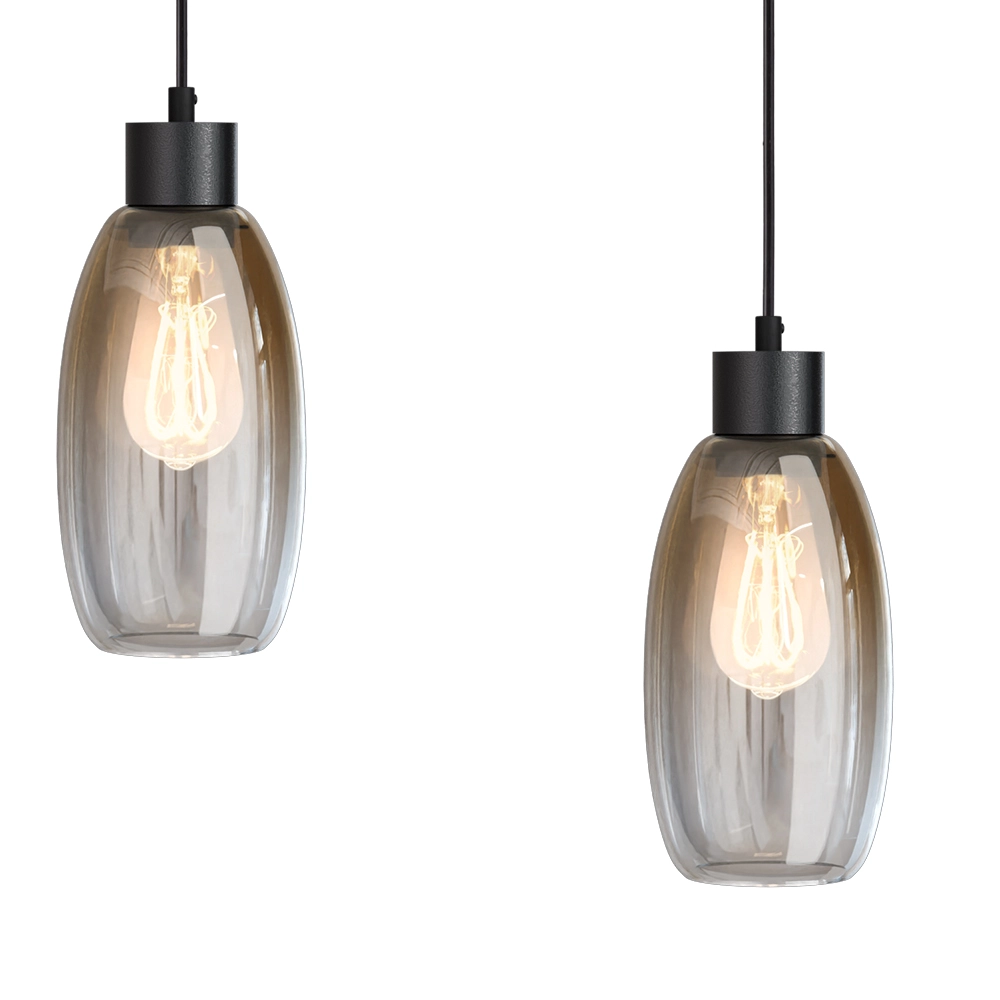 Glass pendant lamp Olive 5x Ø 12.5cm - black Masterlight 8718121397719
