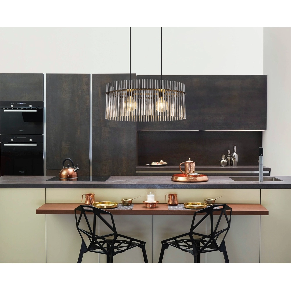 Pendant lamp Gorley Black with smoke glass rods Globo 9007371506149