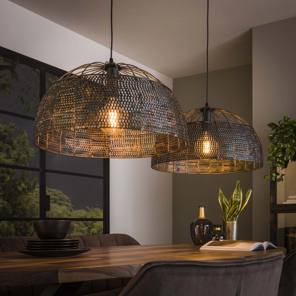 XXL dining room pendant lamp Armor 2x Ø 60cm