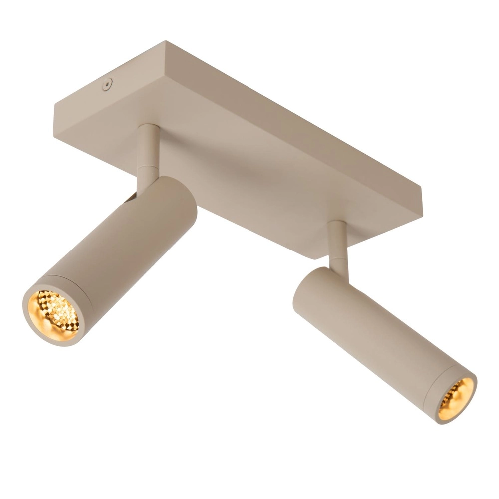 Sleek ceiling lamp Grado 2-light sand brown Lucide 5411212221728