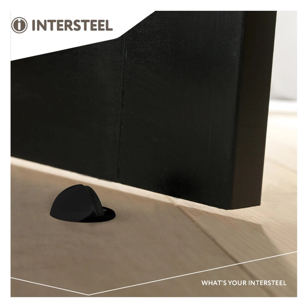 Round door stopper Stelo bulb black Intersteel 8714186179390