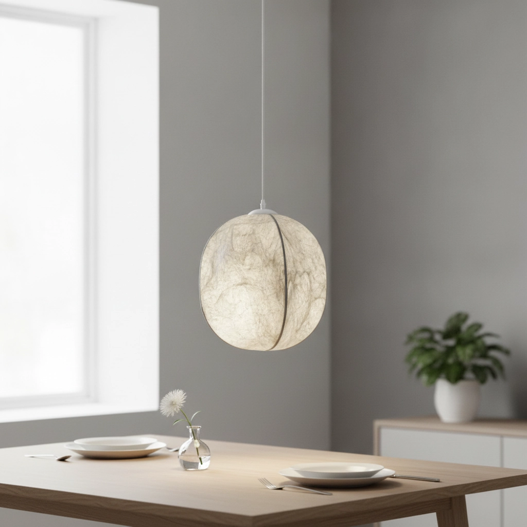 White pendant lamp Pierida Ø 42cm