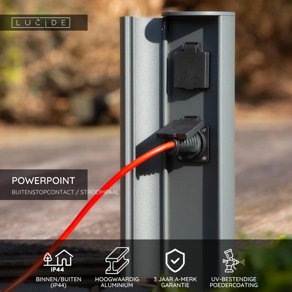 Outdoor socket with earth Powerpoint type F Lucide 5411212271891