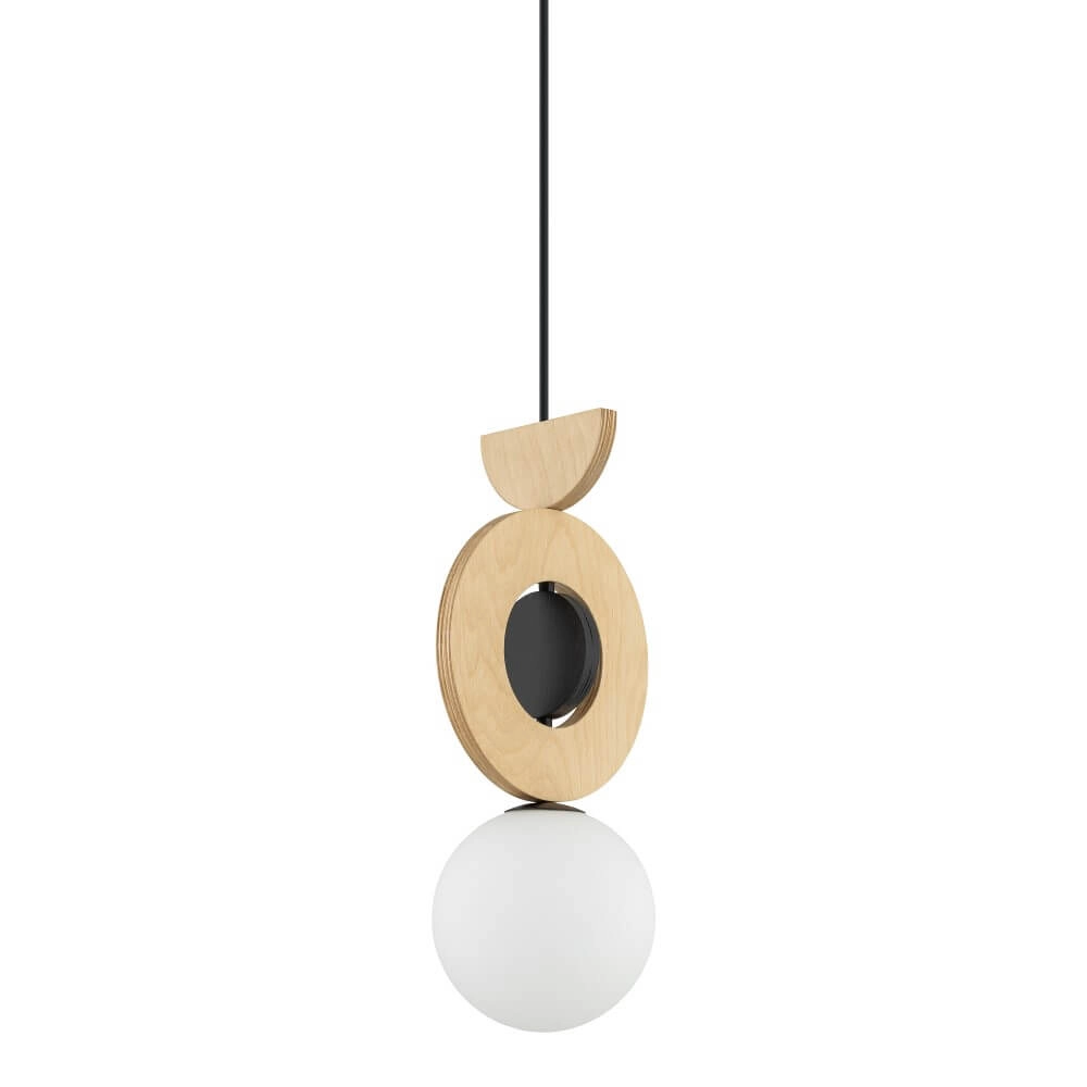 Design pendant lamp Drops Wood B 1-light wood Lyora 5903139111744
