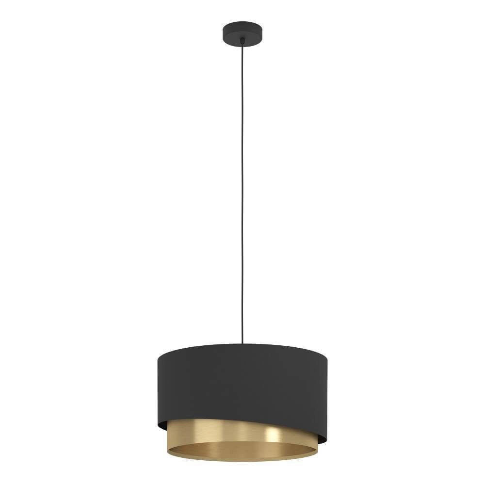 Hanging lamp black with gold Manderline Ø 45cm