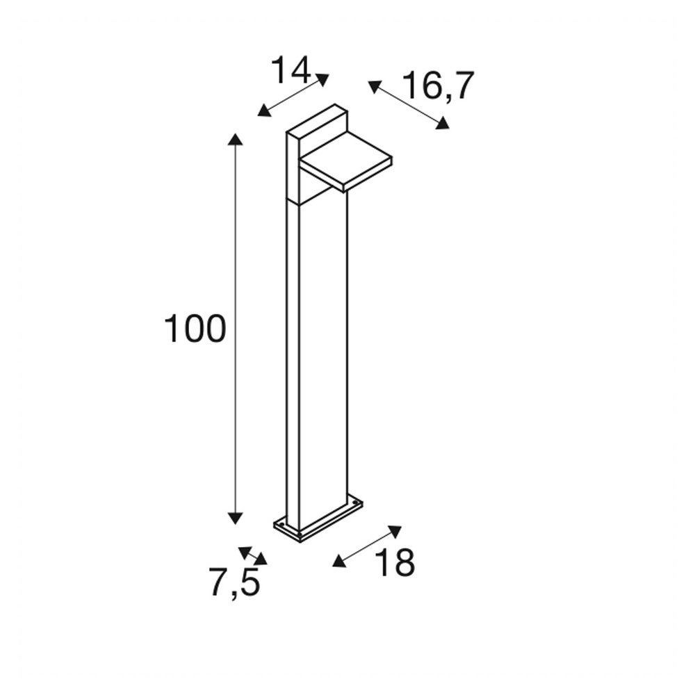 Garden lamp Abridor 100cm SLV 4024163231831