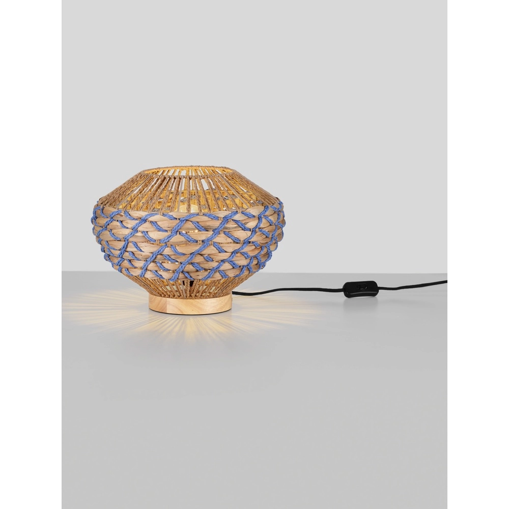 Table lamp Mapi Ø 31cm blue with brown