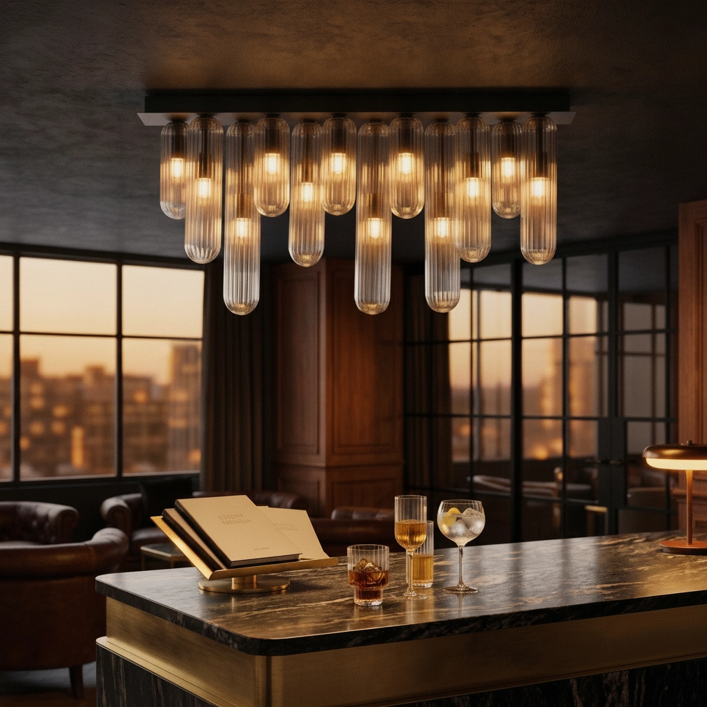 Design ceiling lamp Gustave Black 12-lights