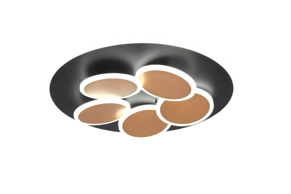 Modern ceiling lamp Mandala black Ø 48cm Trio 4017807614091