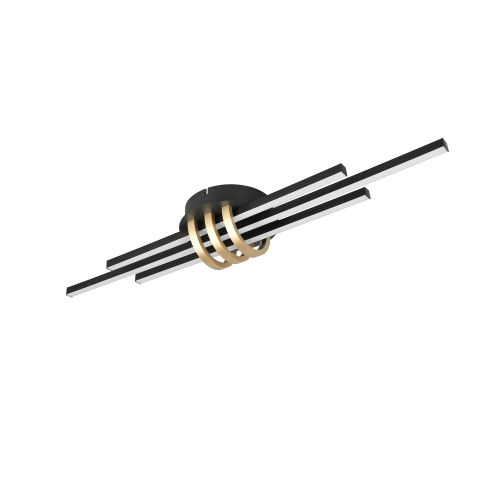 Ceiling lamp Cinto Design black with gold Trio 4017807612493
