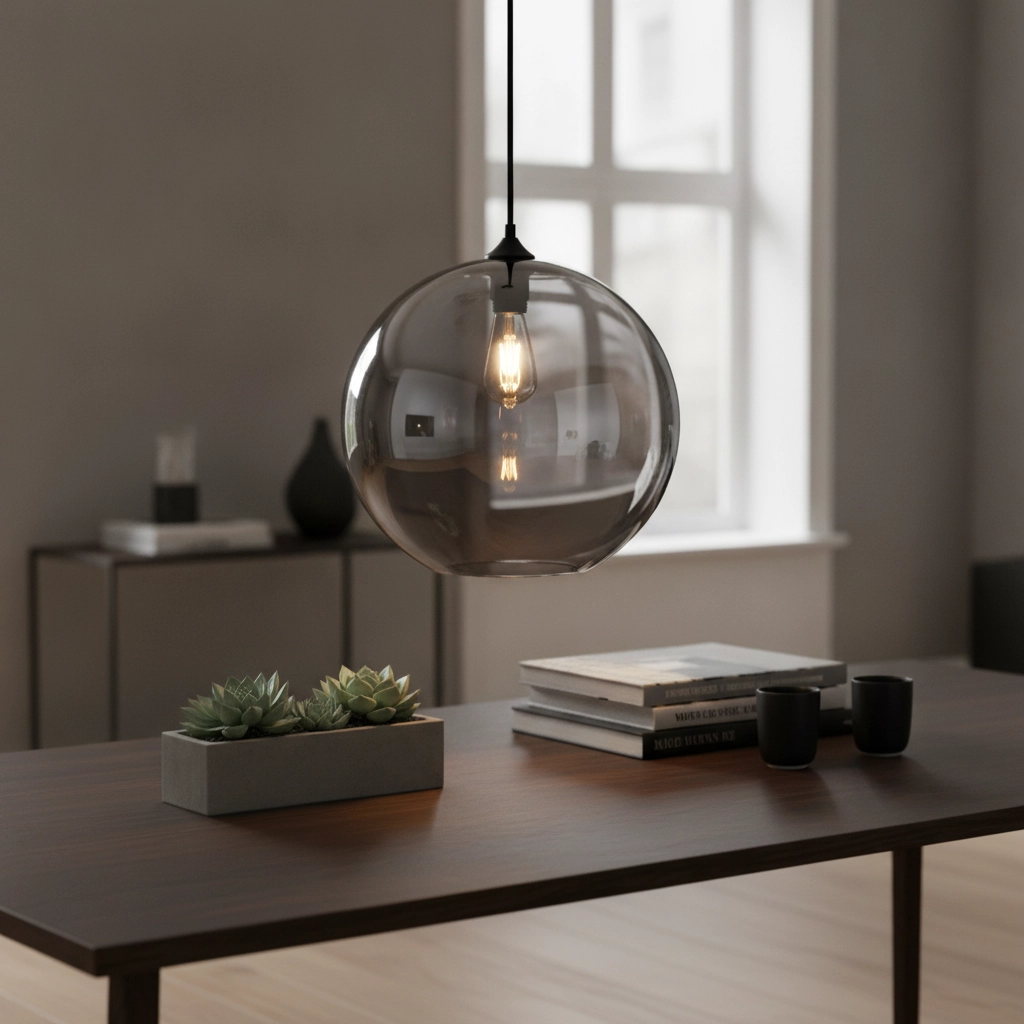 Ø 40cm hanging lamp Marino-40 smoke glass