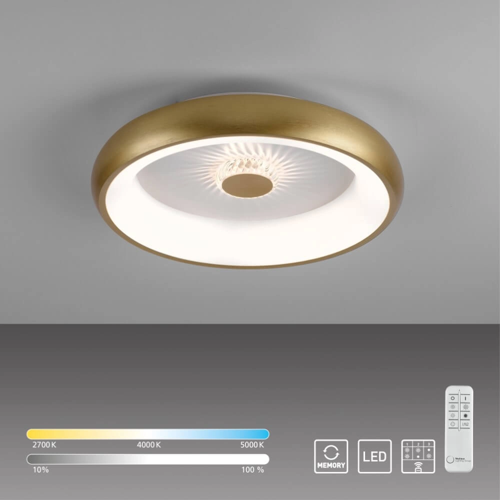 Round ceiling lamp Vertigo brass Ø 46.5cm Just Light 4043689994716