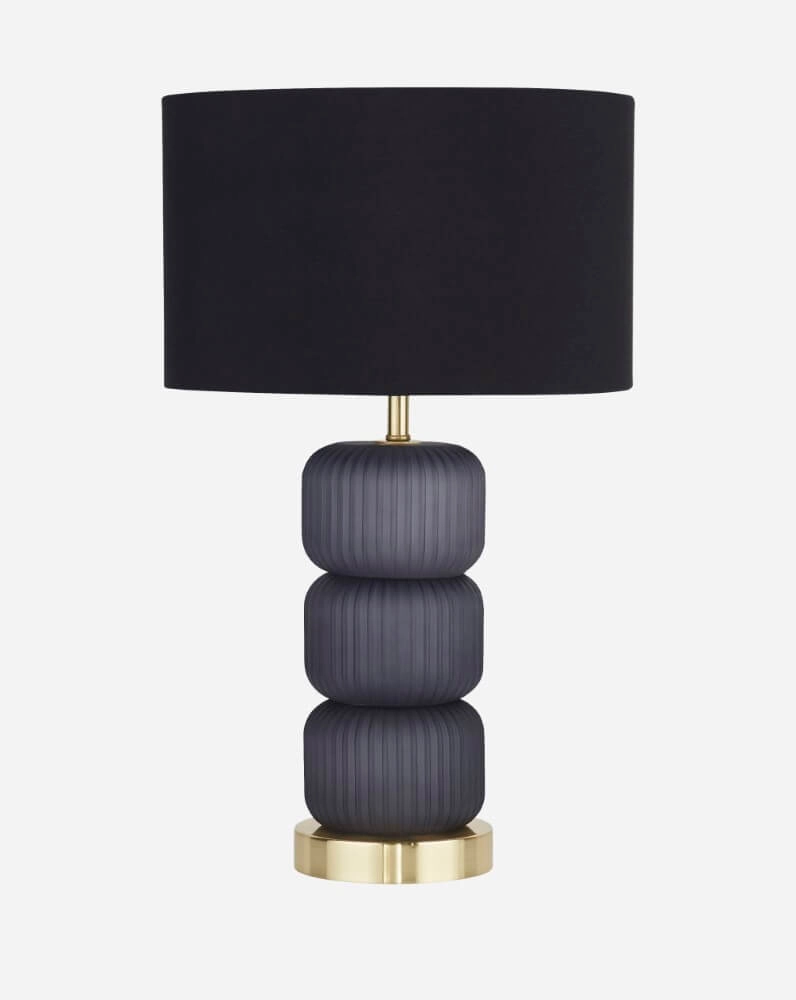 Table lamp Tablu blue and gold with black hood