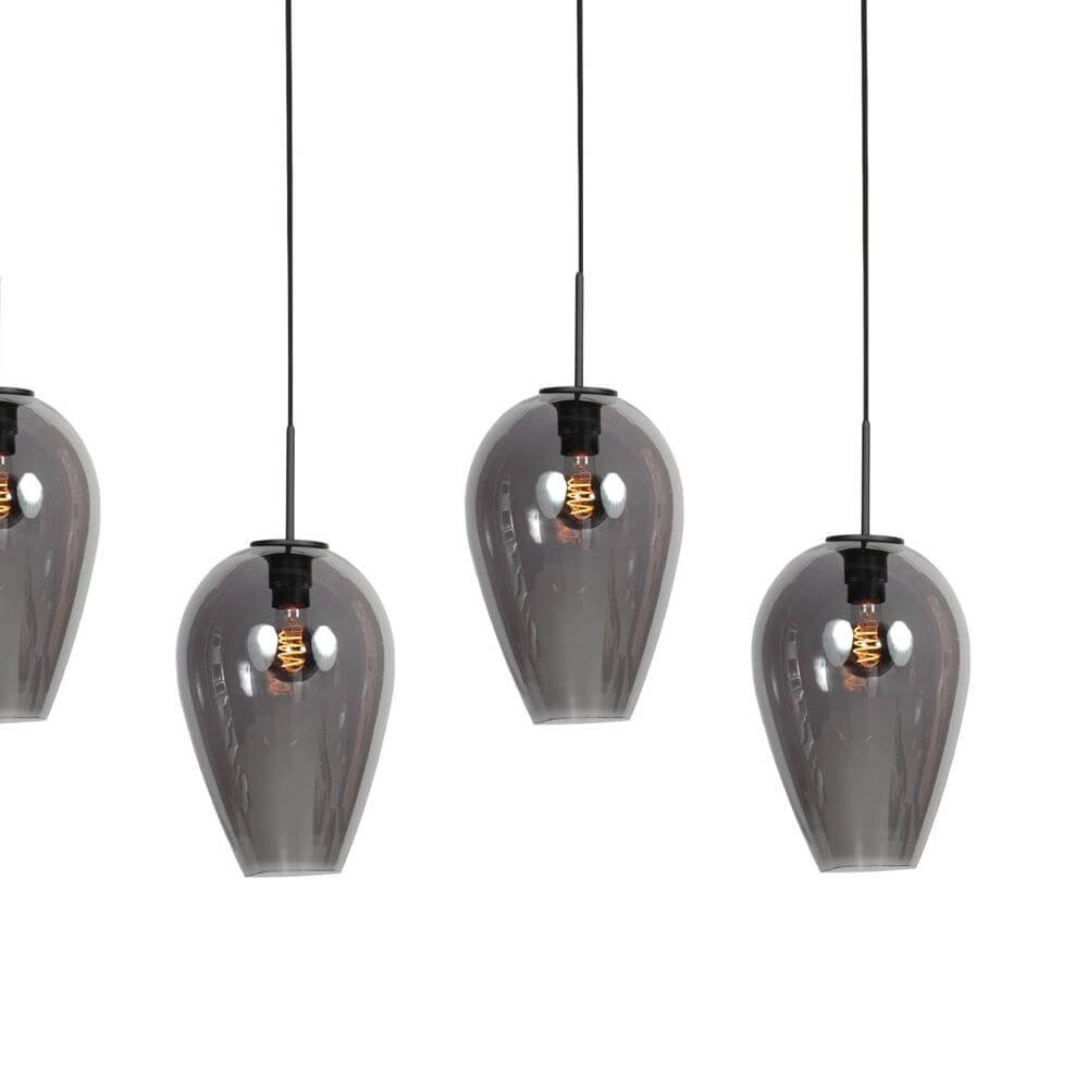 Pendant lamp HaloSwap black with smoke glass Steinhauer 8712746179651