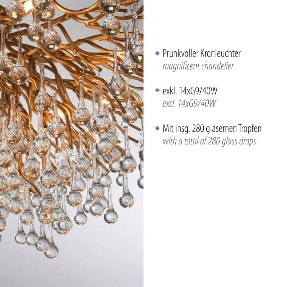 Chandelier Icicle brass 100cm Paul Neuhaus 4012248352106