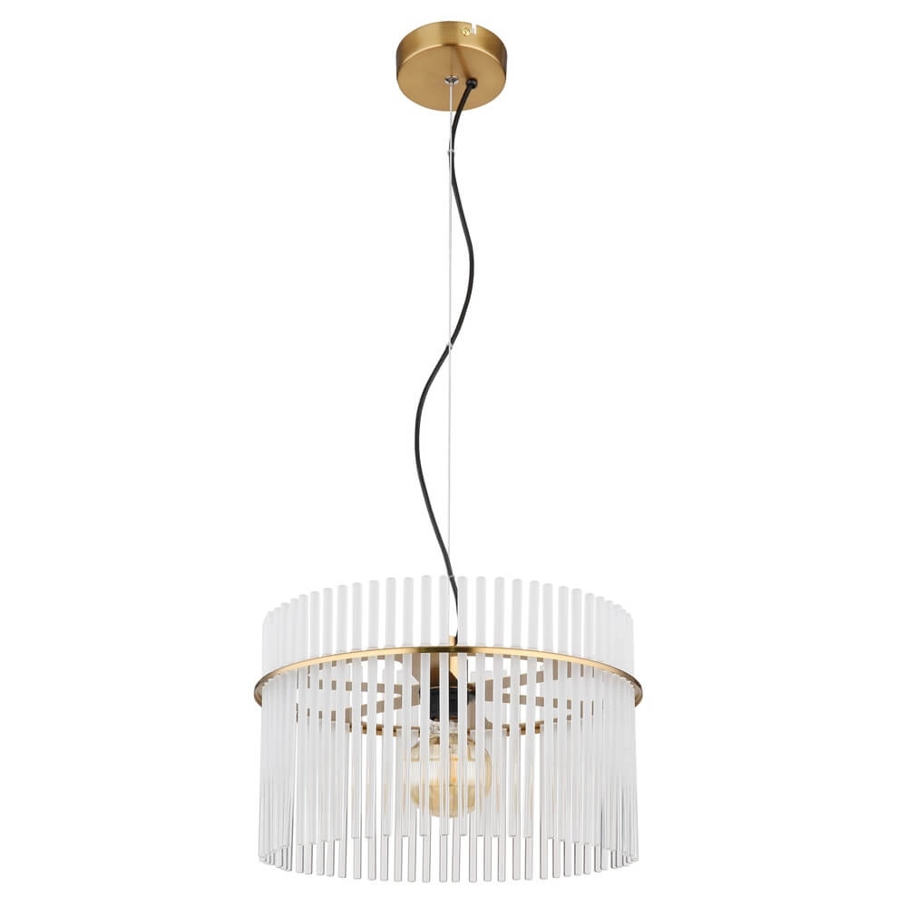 Golden pendant lamp Gorley with glass Ø 40cm Globo 9007371449804