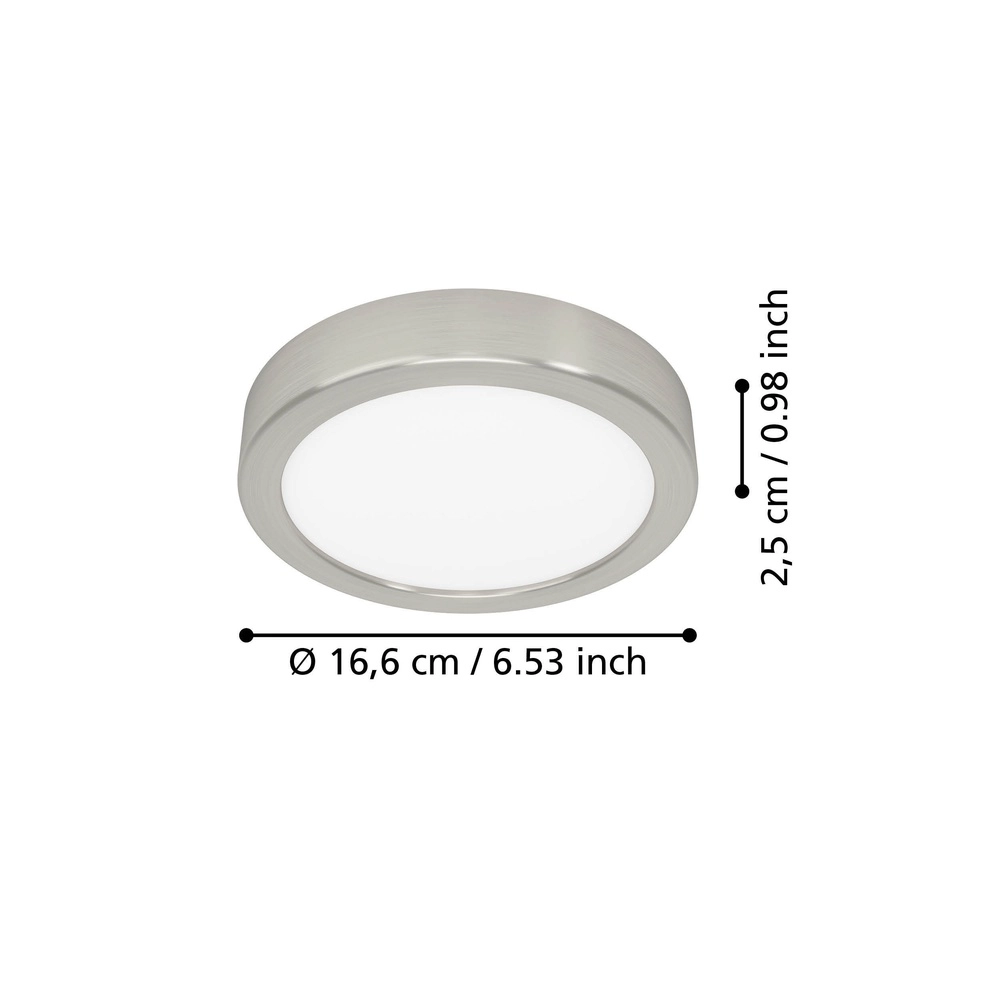 Led ceiling light Fueva 6 round - stainless steel - Ø 16,6cm Eglo 9008606330225