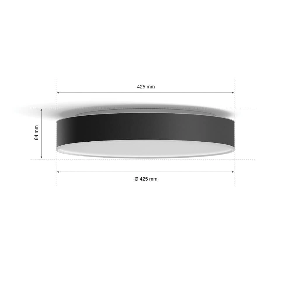 Ceiling light Hue Enrave L - White Ambiance Ø 42.5cm black Philips 8718696176467