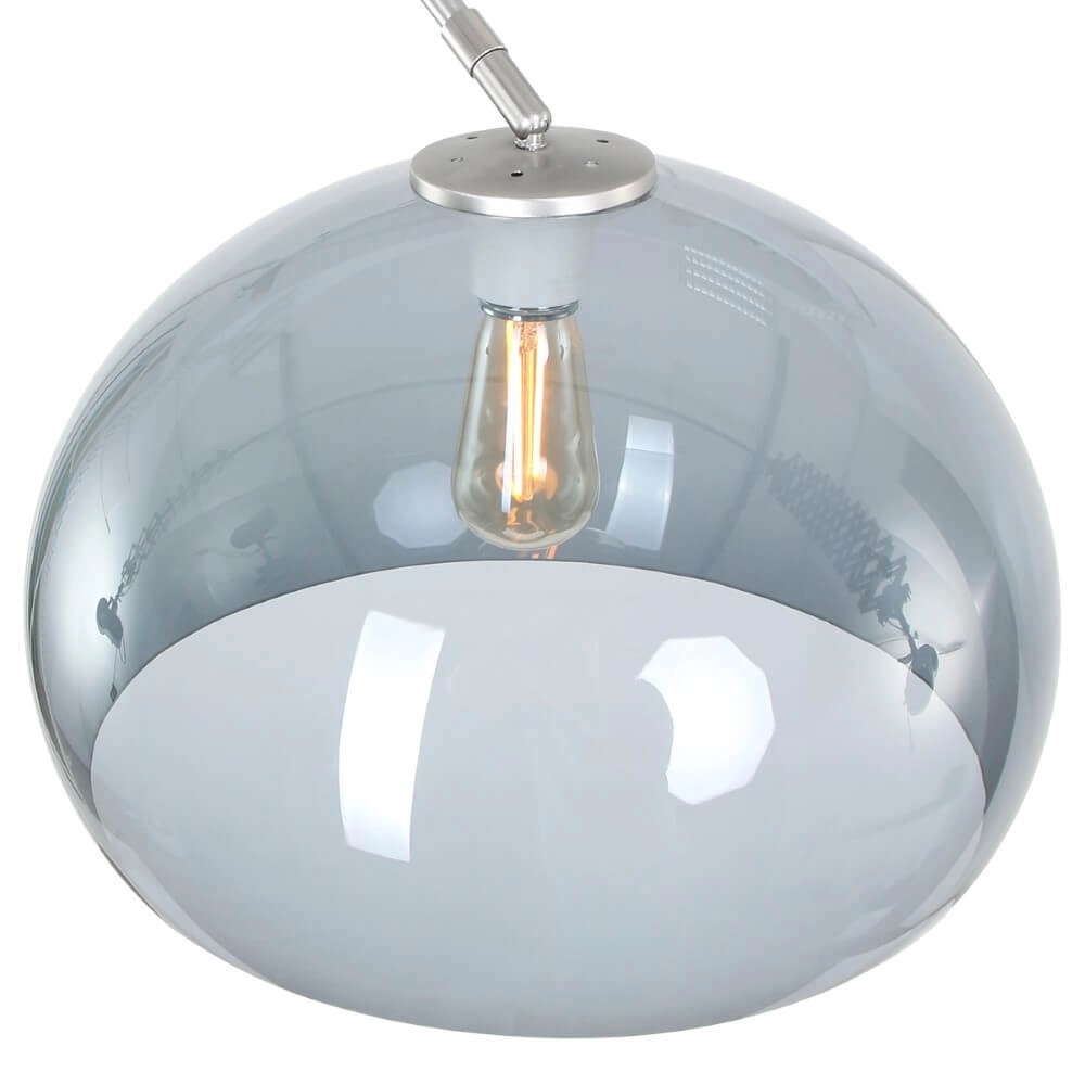 Arc lamp Gramineus steel with smoke glass Steinhauer 8712746116496