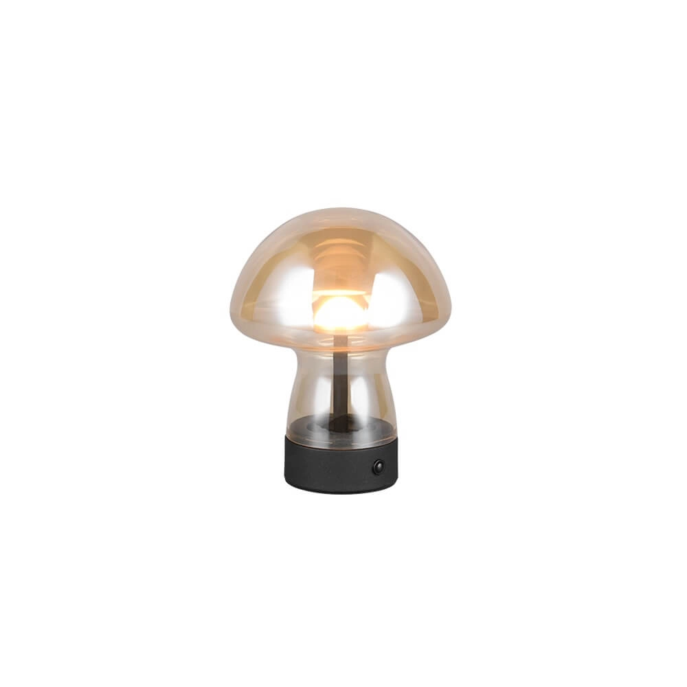 Table lamp Dooley rechargeable with amber glass