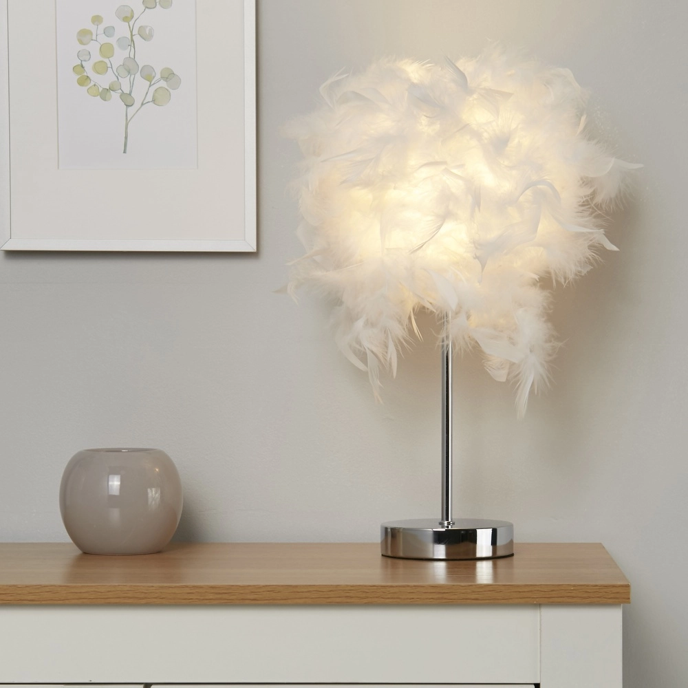 Table lamp Hattie with feathers Searchlight 5053423308258